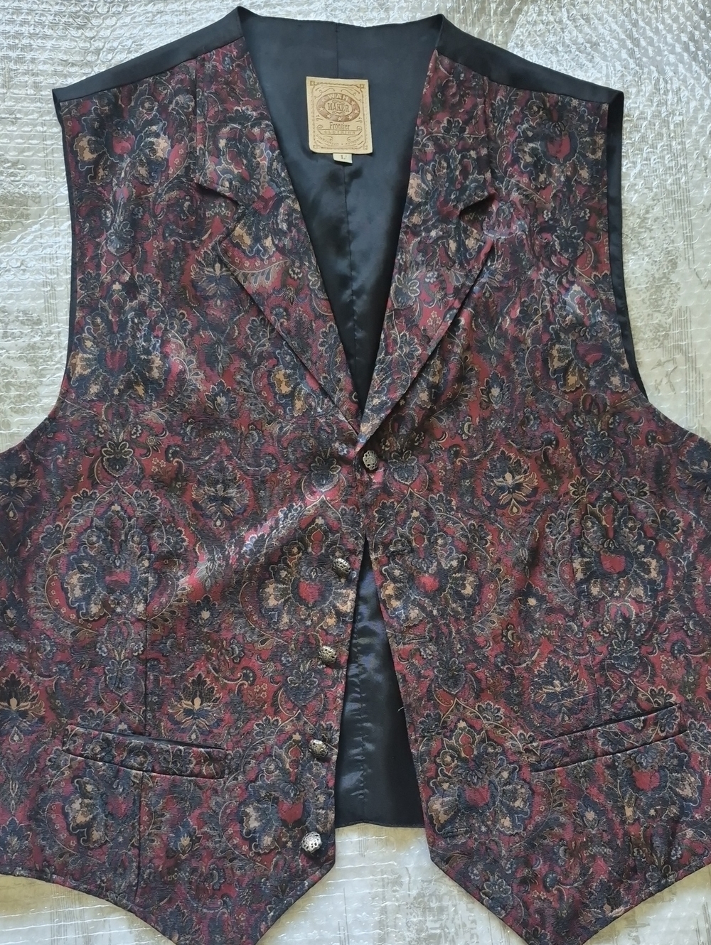Vintage Wah Maker Frontier Clothing Paisley Brocade Vest